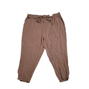 Old Navy High Rise Paper Bag Tie Waist Casual Pants Womens Size 4X Brown